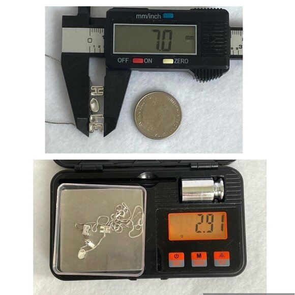 Sterling Silver 925 Dainty "HOPE" Nameplate Pendant Necklace 18.75" Box Chain - Picture 10 of 16